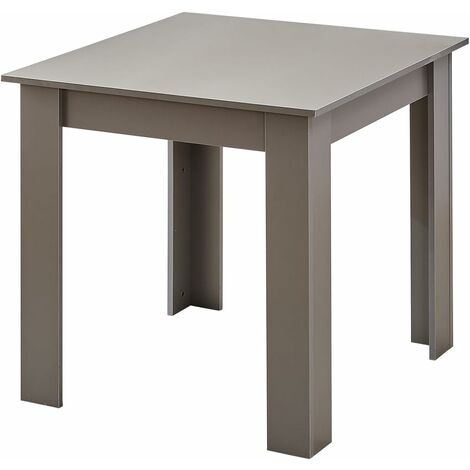 Small Dining Table 75x75cm Square Table  High Gloss Table Top Kitchen Table Home Furniture (Grey)