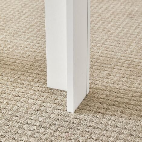 Small Dining Table 75x75cm Square Table High Gloss Table Top Kitchen Table Home Furniture (Marble-White)