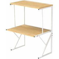 Countertop Microwave Rack Storage Shelving Unit, Small Oven Shelf Microwave Stand, Printer Stand for Desktop Storage Organizer (Pine, 3 tiers)