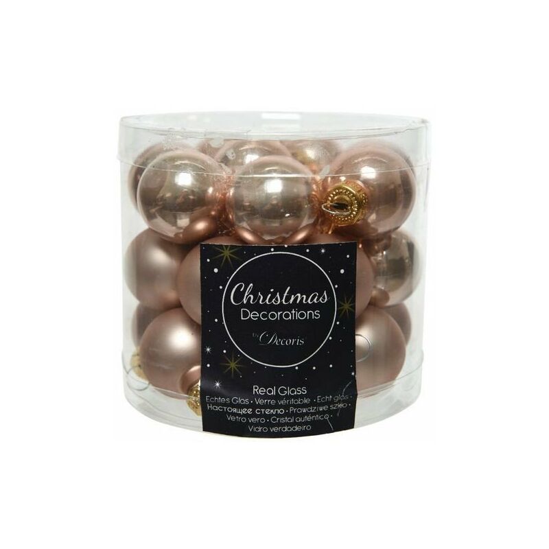 Mini Palline in vetro da appendere Beige dim 2.5 cm Box da 24