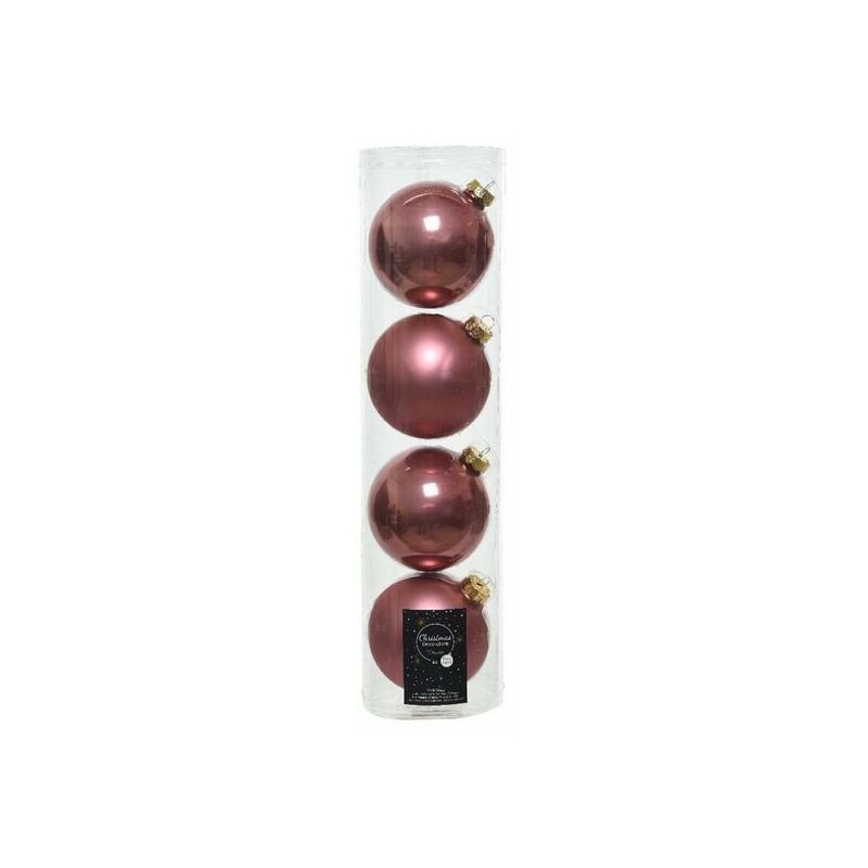 Palline in vetro da appendere Rosa Velvet dim 10 cm Box da 4