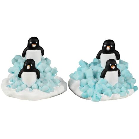 Lemax Candy Penguin Colony Set Of 2 - Set di 2 colonie di pinguini di caramelle per villaggio di Natale