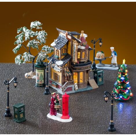 Kersthuisje Lucy's chocolate shop led LEMAX