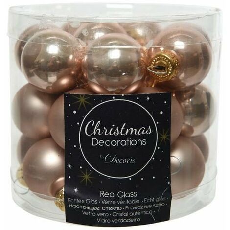 Mini Palline in vetro da appendere Beige dim 2.5 cm Box da 24