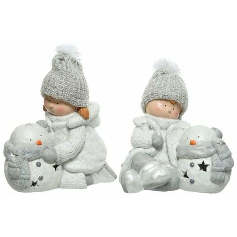 Bambini con porta candela Bianco dim 30.5x17x31 cm 29x26x28.5 cm Pezzo Singolo