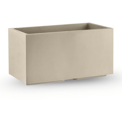 VECA FIORIERA MATHERIA 60X30 CM GREIGE CON ROTELLE