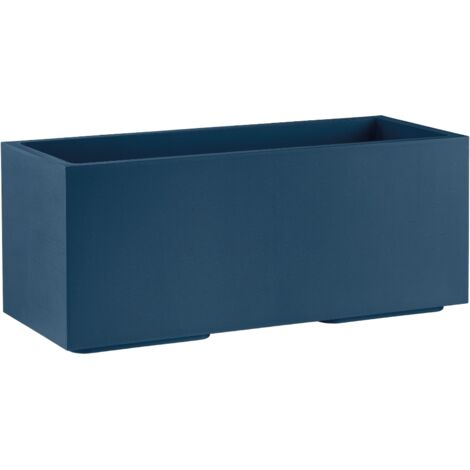 Fioriera rettangolare Matheria in plastica con ruote 100 cm Veca - Color: DEEP BLUE