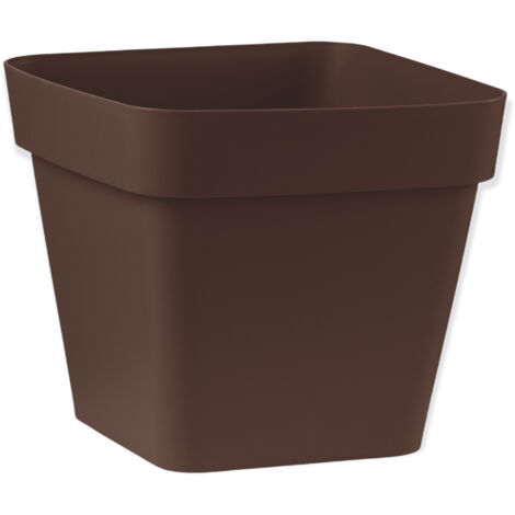 Vaso Cleo Quadrato  Cioccolato - 24 cm