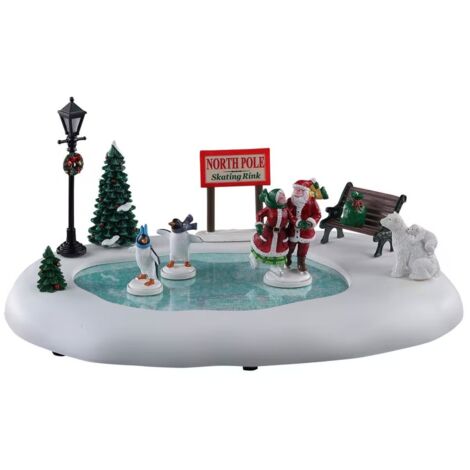 Lemax north pole skating rink 14837 villaggio di natale