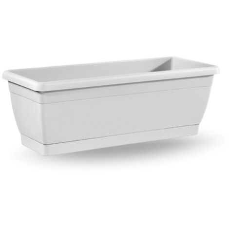 VASO fioriera CASSETTA da BALCONE Roxanne con sottovaso 60cm Veca VARI COLORI - Color: BIANCO