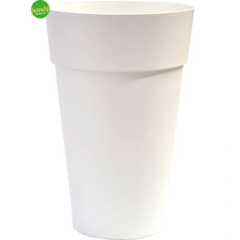 Vaso conico Telcom houston porta fiori alto con fascia Ø 40 colore bianco
