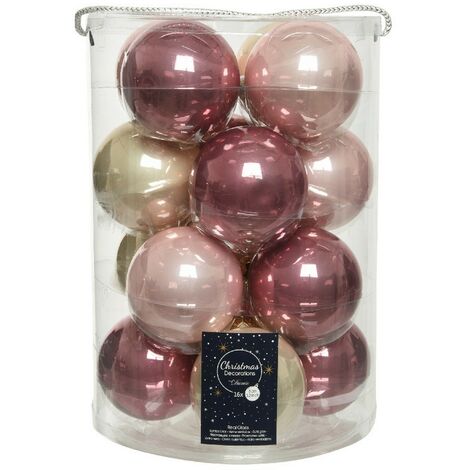 24 Palline Di Natale In Vetro 3 Cm – Opache E Lucide, Color Tortora, Per Albero Elegante