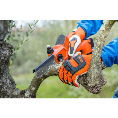 Stocker Guanti anti-taglio per motosega 10/L arancione, in pelle