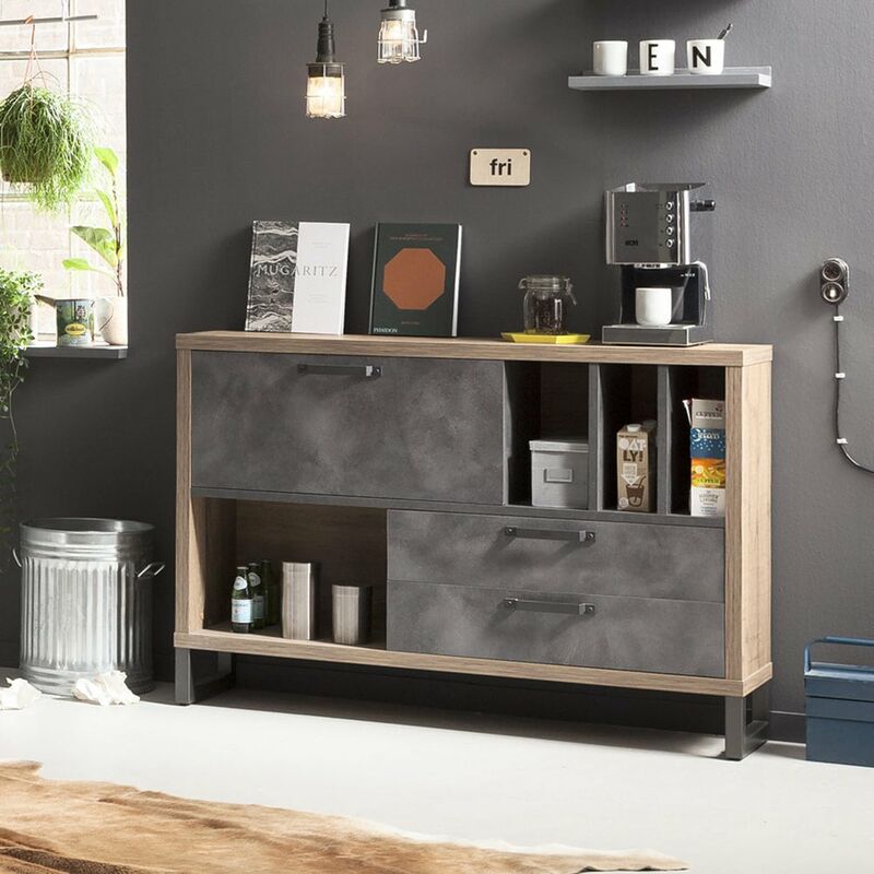 Cómoda aparador de estilo industrial para salón y dormitorio Melbourne
