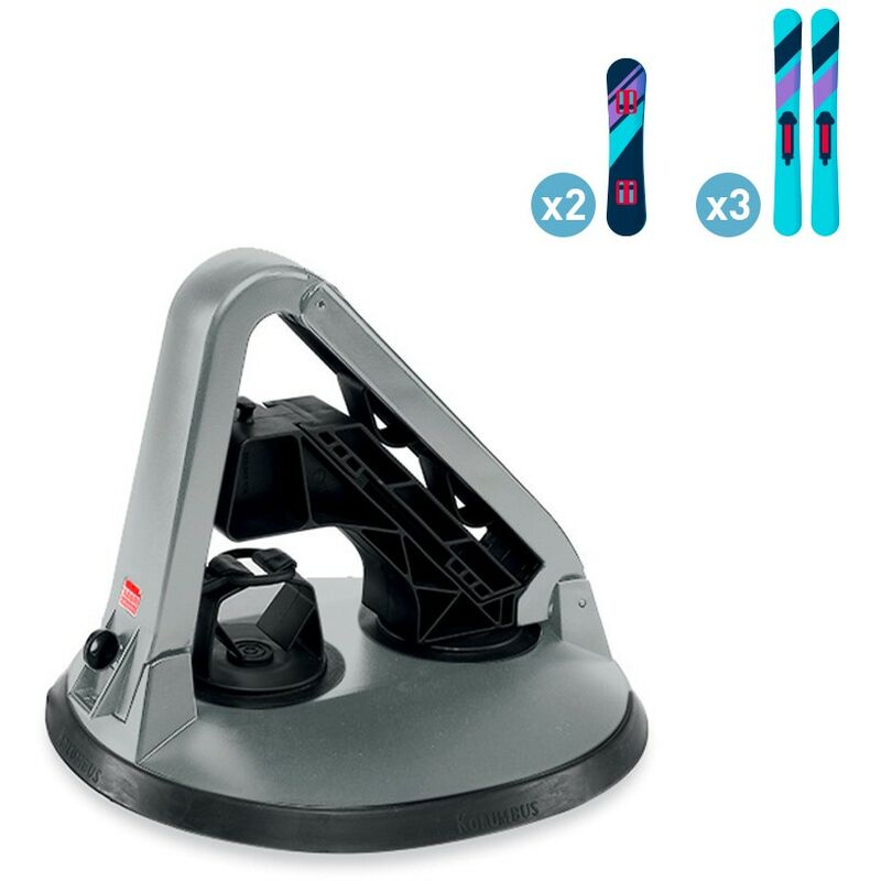 Soporte magnético universal para esquís y snowboards con doble sistema antirrobo Kolumbus Ski & Board