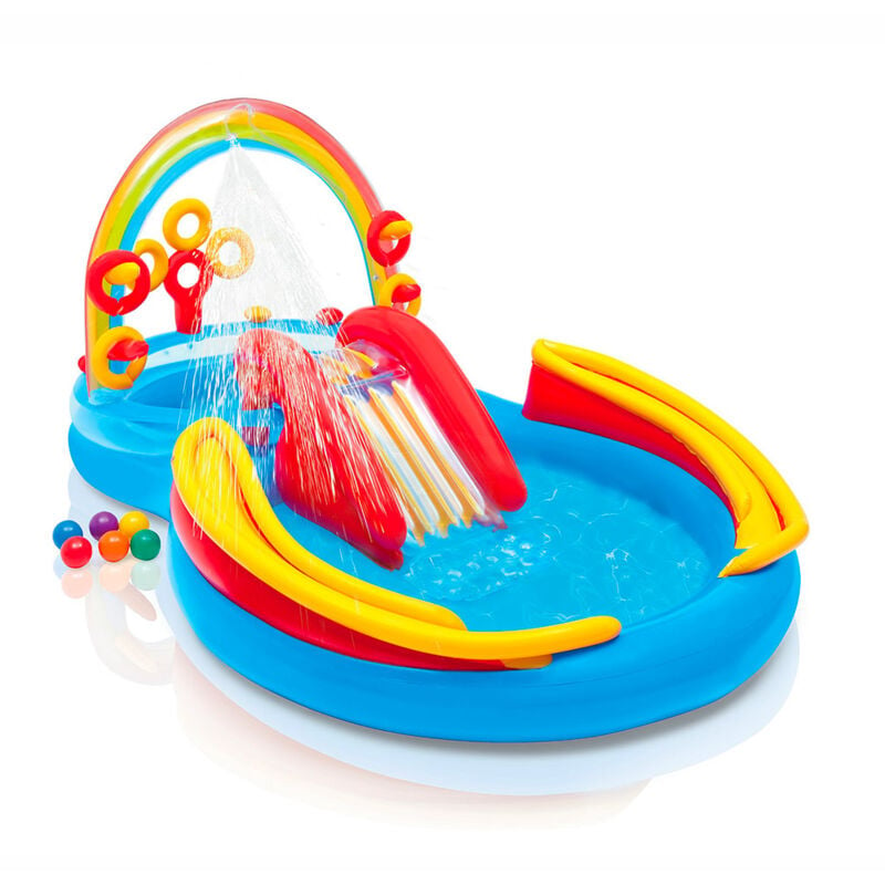 Piscina hinchable para niños Intex 57453 Arco Iris Rainbow Ring juguete