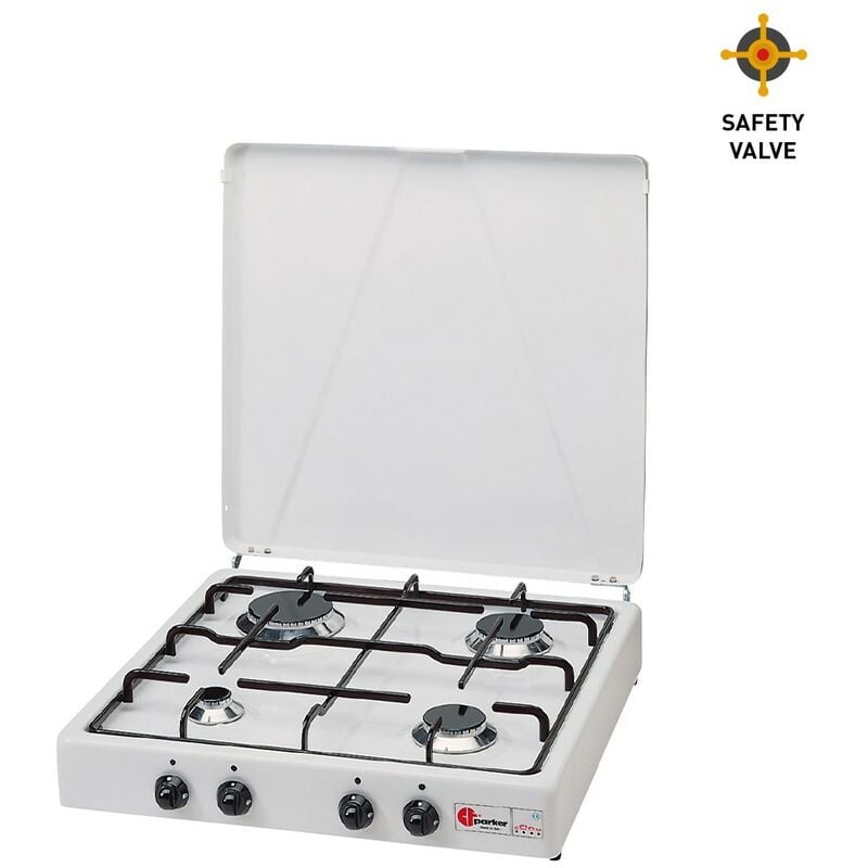 Cocina de 4 fuegos con gas natural GLP para uso doméstico 542BGPS CF Parker Regulador de gas: 30 mbar - Versión: GLP