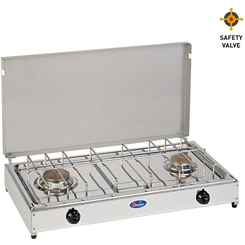 Cocina de gas natural GLP de 2 fuegos para uso doméstico 5522SG CF Parker Versión: Gas metano