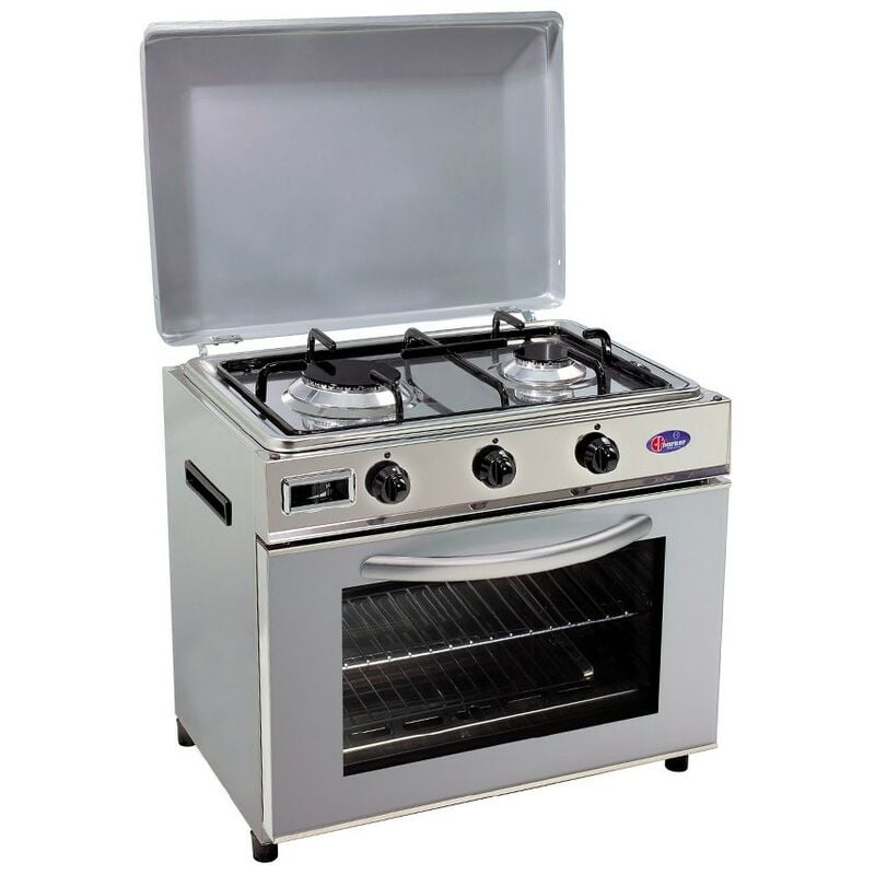 Horno de gas Cocina de metano GLP 2 fuegos Cocina para bebés CF Parker Regulador de gas: 50 mbar - Versión: GLP