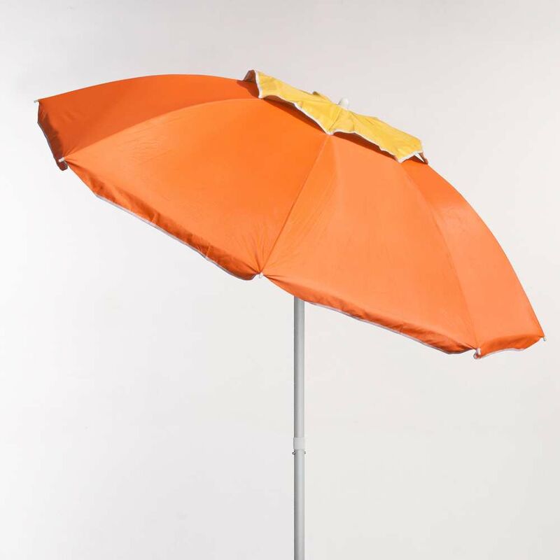 Sombrilla playa parasol aluminio y poliéster naranja