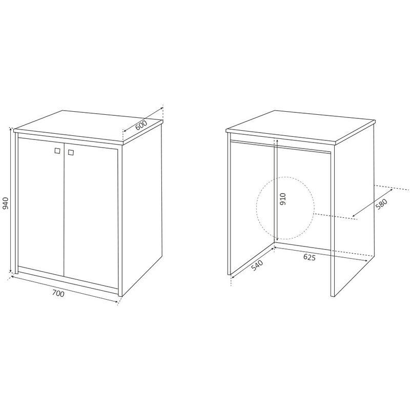 Negrari 5008PAM Mueble para Lavadora y Lavabo Reversible, Resina para  Exterior, Color Blanco, M