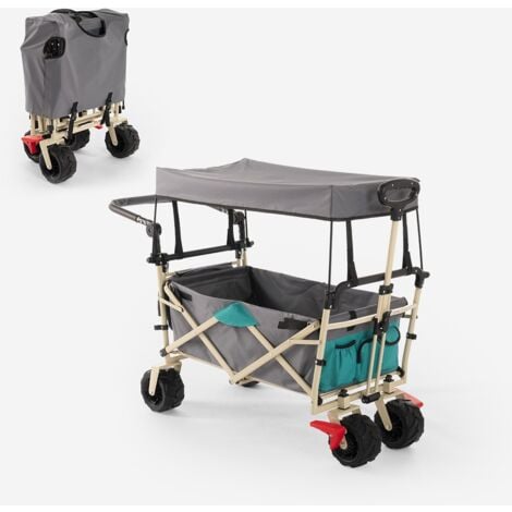 VEVOR VEVOR Carrito Plegable con Techo Extraíble Carga 100kg Carrito de  Jardín Plegable de Transporte Playa 98,5 x 54,3 x 98,5cm Carro Transporte  Plegable de Pícnic Camping Jardín con Toldo Color Camuflaje