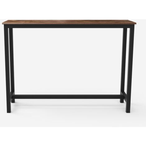 Mesa alta taburetes bar cocina consola de entrada 140 x 37 x 100 cm Edebel  Color: Marrón - Negro