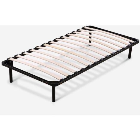 Somier cama individual 80x190 cm bastidor de acero lamas de madera Luzern Twin