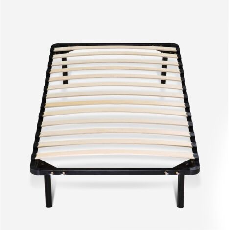 Somier cama individual 80x190 cm bastidor de acero lamas de madera Luzern Twin