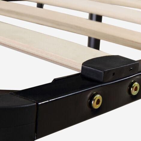 Somier cama individual 80x190 cm bastidor de acero lamas de madera Luzern Twin