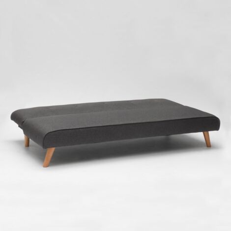 Sofá cama moderno de 2 plazas en tejido Larimar para Salón y sala de estar - Gris Oscuro