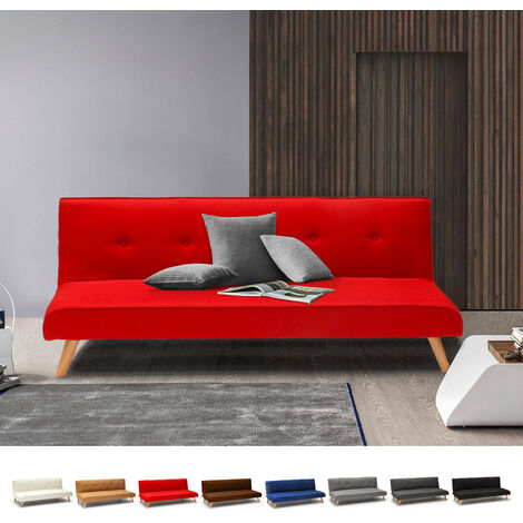 Sofá cama de tejido diseño moderno 2 plazas para salón y sala de estar  clic-clac Larimar Color: Rojo