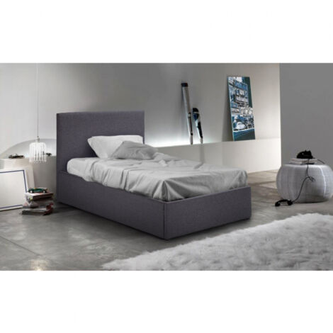 Cama individual de una plaza con red y contenedor 80x190 Basel Twin - Gris