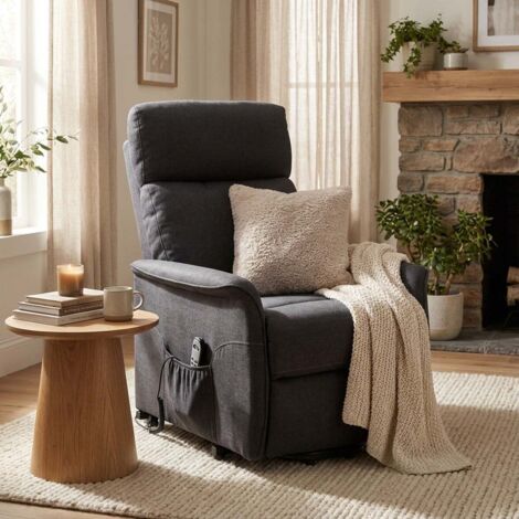 Sillones Electricos Reclinables Sillón Reclinable Eléctrico Lima Con  Reposapiés Motor, Tapizado En Poliéster, Gris Claro Sillones Relax  Conforama