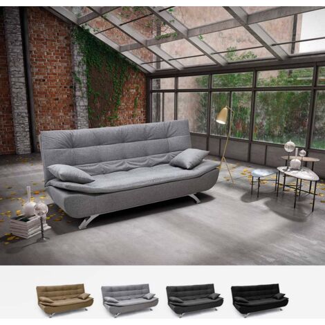 Sofá cama de microfibra de 2 plazas de diseño moderno Centenario Color: Gris