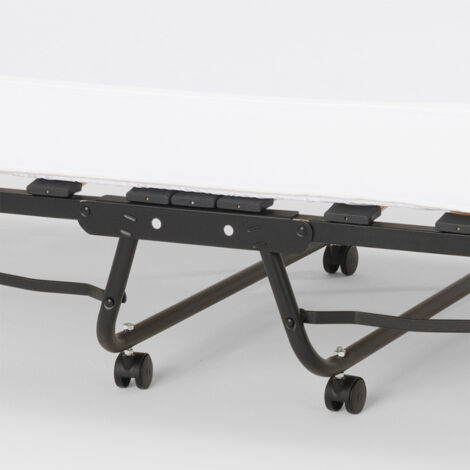 Cama plegable con colchón y somier de microfibra 80x190cm Demetra - Blanco