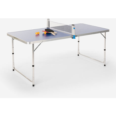  Pequeña mesa de ping pong, mesa de ping pong plegable portátil  para interiores y exteriores con 2 paletas, 3 pelotas y red : Deportes y  Actividades al Aire Libre