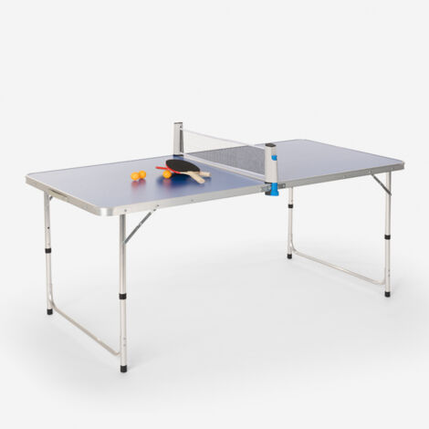  Pequeña mesa de ping pong, mesa de ping pong plegable portátil  para interiores y exteriores con 2 paletas, 3 pelotas y red : Deportes y  Actividades al Aire Libre