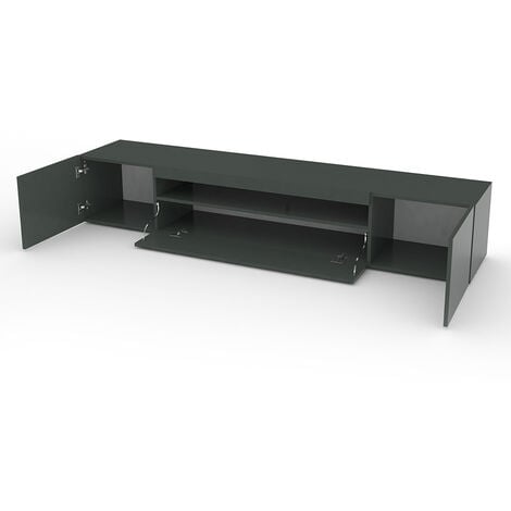 Mueble TV de diseño con puertas abatibles de cajón 200cm Daiquiri  Anthracite L