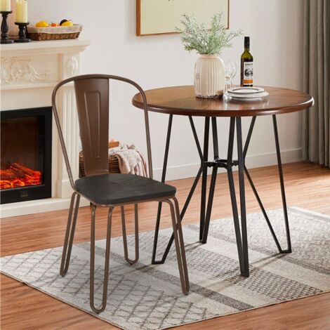 sillas de acero estilo de diseño industrial para bar y cocina ferrum one - Marrón