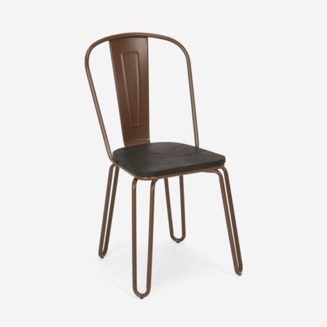 sillas de acero estilo de diseño industrial para bar y cocina ferrum one - Marrón