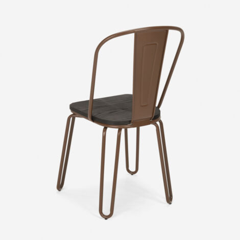 sillas de acero estilo de diseño industrial para bar y cocina ferrum one - Marrón