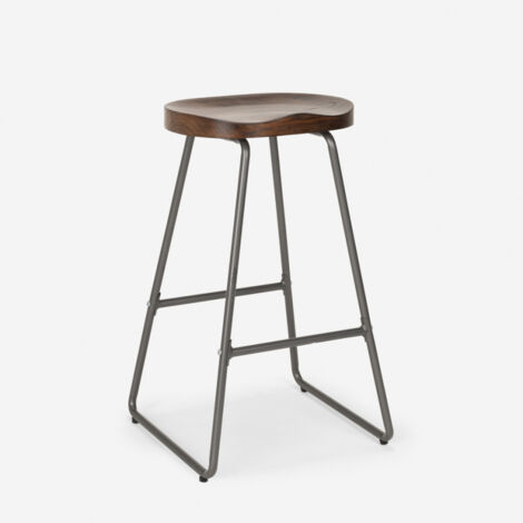 Taburete alto de diseño industrial para bares, cocinas, bares, restaurantes Carbon - Gris Oscuro