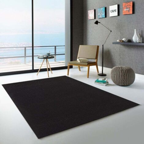 Alfombra de salón rectangular negra moderna Casacolora CCNER | Talla