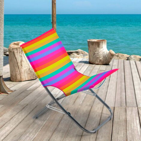 Silla de playa plegable y portátil para la playa multicolor Rodeo Rainbow