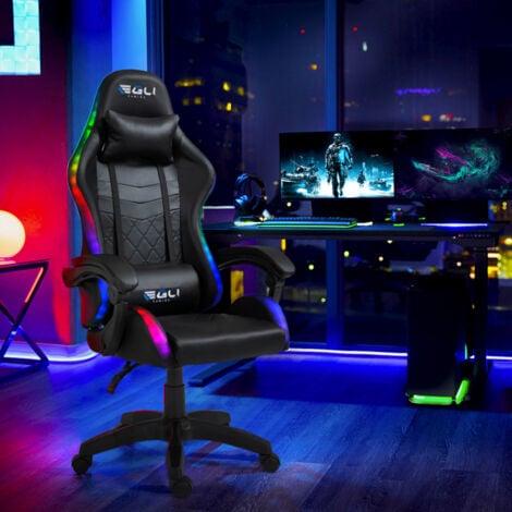 Silla Gaming ergonómico y cojín lumbar Egli con LED The Horde