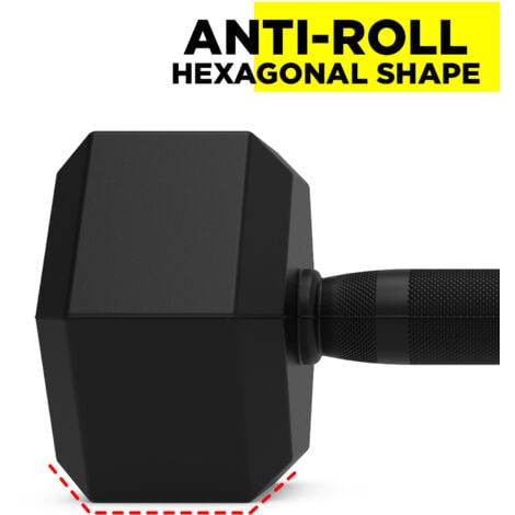 Mancuerna 12,5 kg hexagonal dumbbell musculación cross training