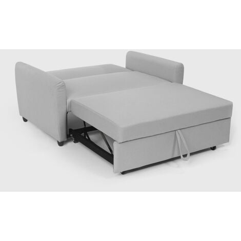 Sofá cama extraíble de 2 plazas diseño moderno en tejido PORTO RICO - Gris