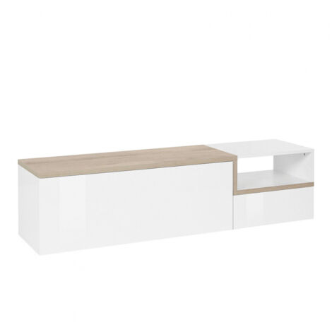 Mueble de TV 160 cm 2 puertas 1 compartimento diseño salón Zet Kiwey Acero M