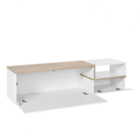 Mueble de TV 160 cm 2 puertas 1 compartimento diseño salón Zet Kiwey Acero M